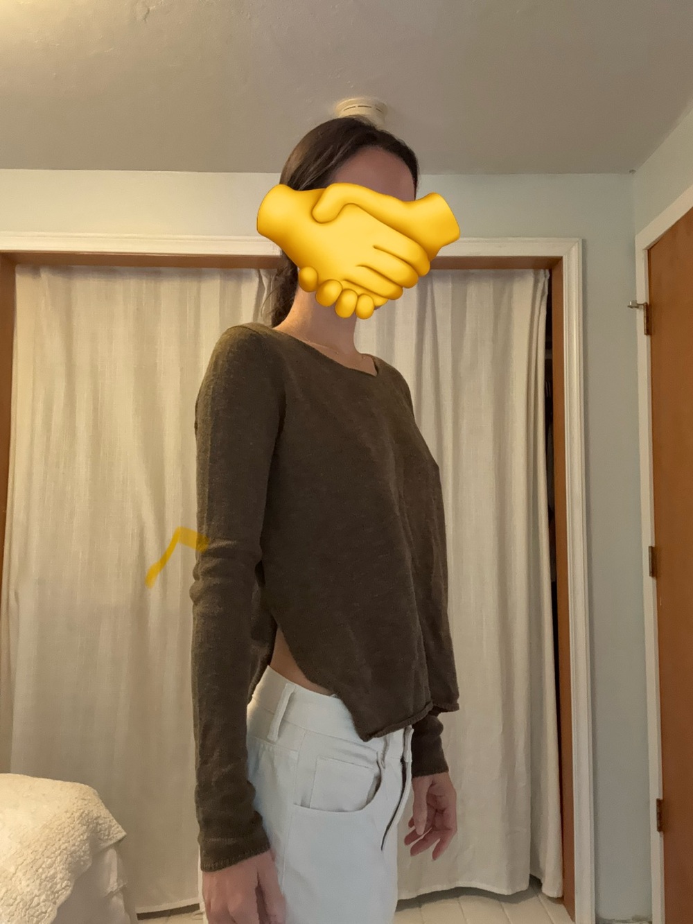 Bassike brown linen sweater size 0